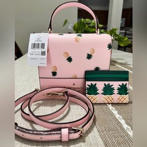 KateSpade Pineapple Cross Body and Card Holder Set